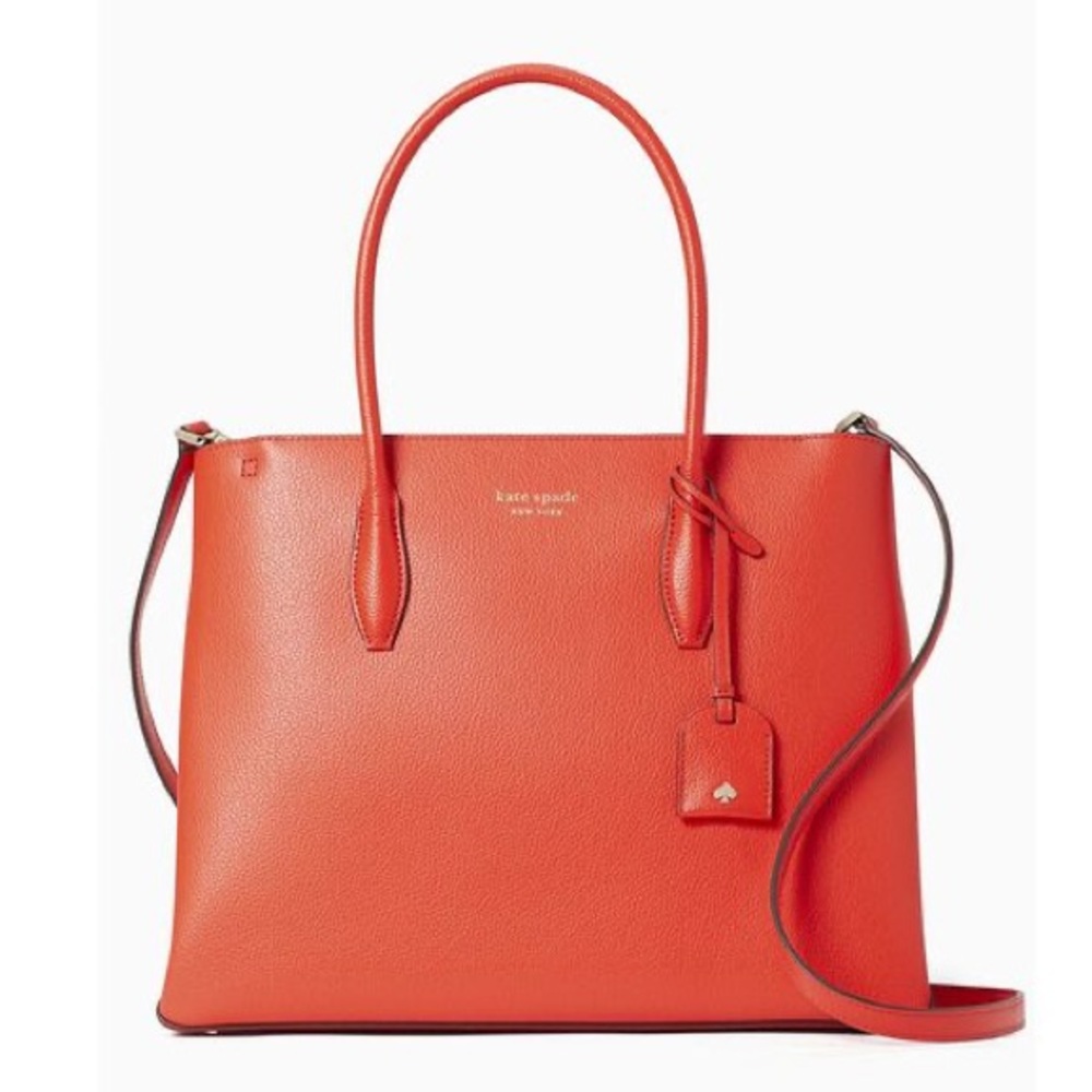 Kate Spade ♠️ Leather Eva Medium Zip Satchel - Geranium